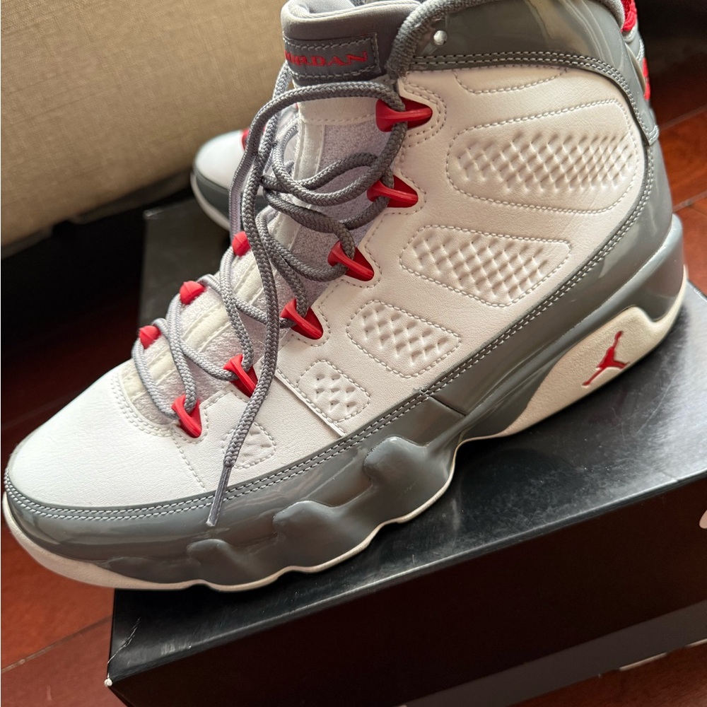 Jordan Air 9 Retro in White, Red, and Gray